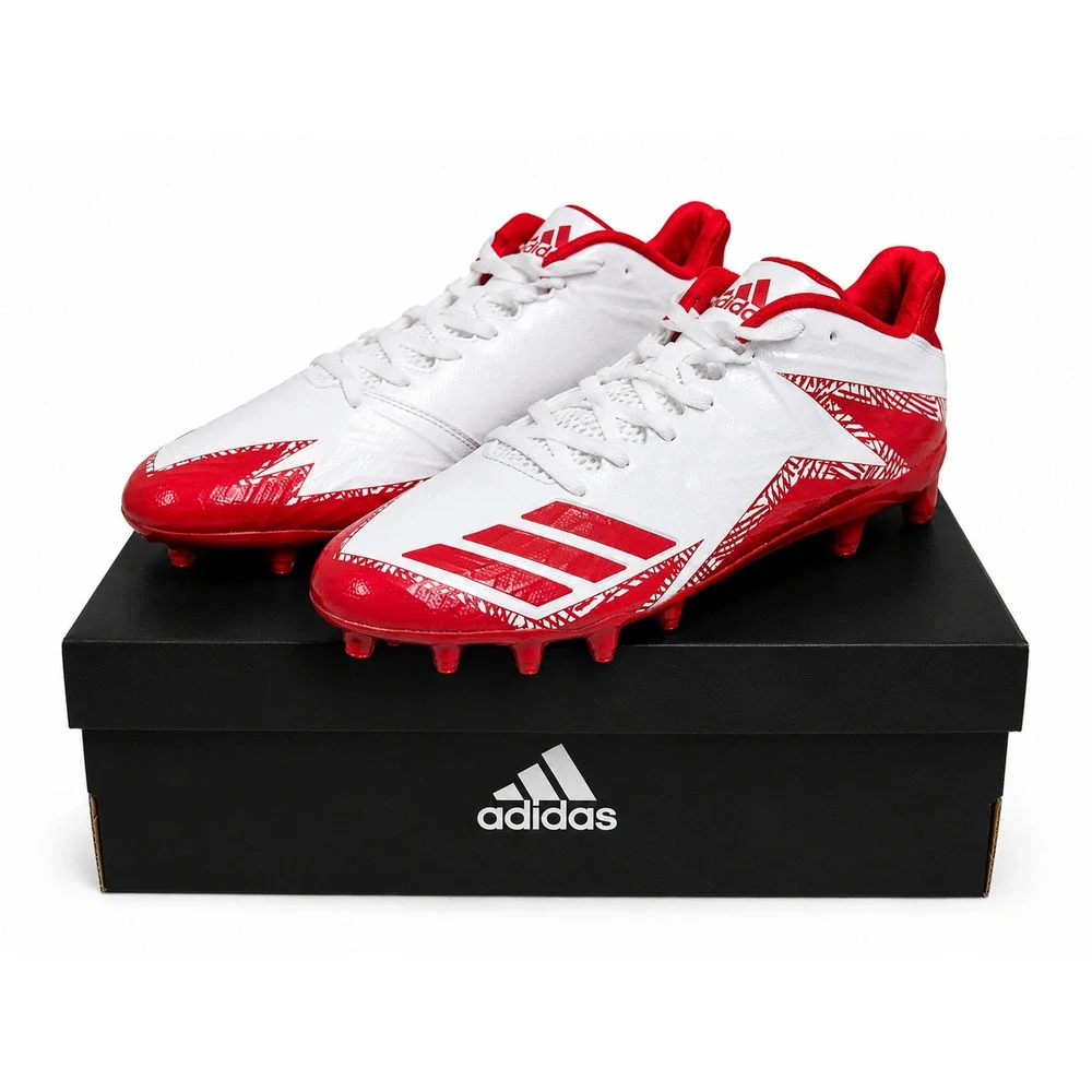 Adidas Freak X Carbon Low Football Cleats White Red Men's Size 13.5 BY3098 NIB